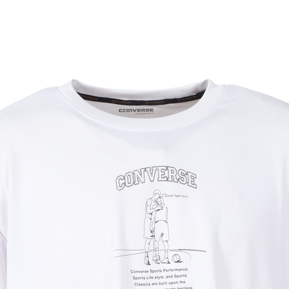 コンバース（CONVERSE）（メンズ、レディース）バスケットボールウェア ゴールドシリーズ プリントTシャツ CBG251354-1100