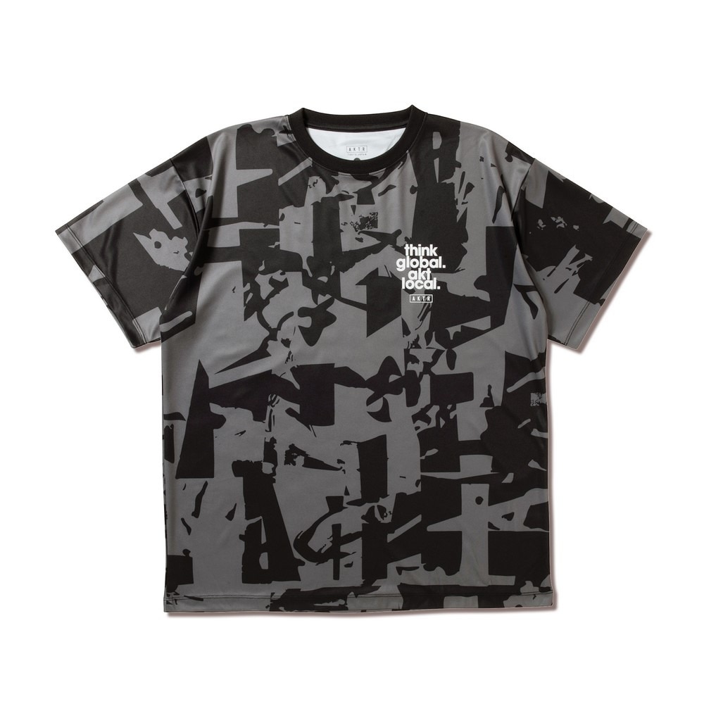 アクター（AKTR）（メンズ、レディース）バスケットボールウェア CUT-UP CAMO ローカル ルーズフィット SP Tシャツ 125-025005 BK