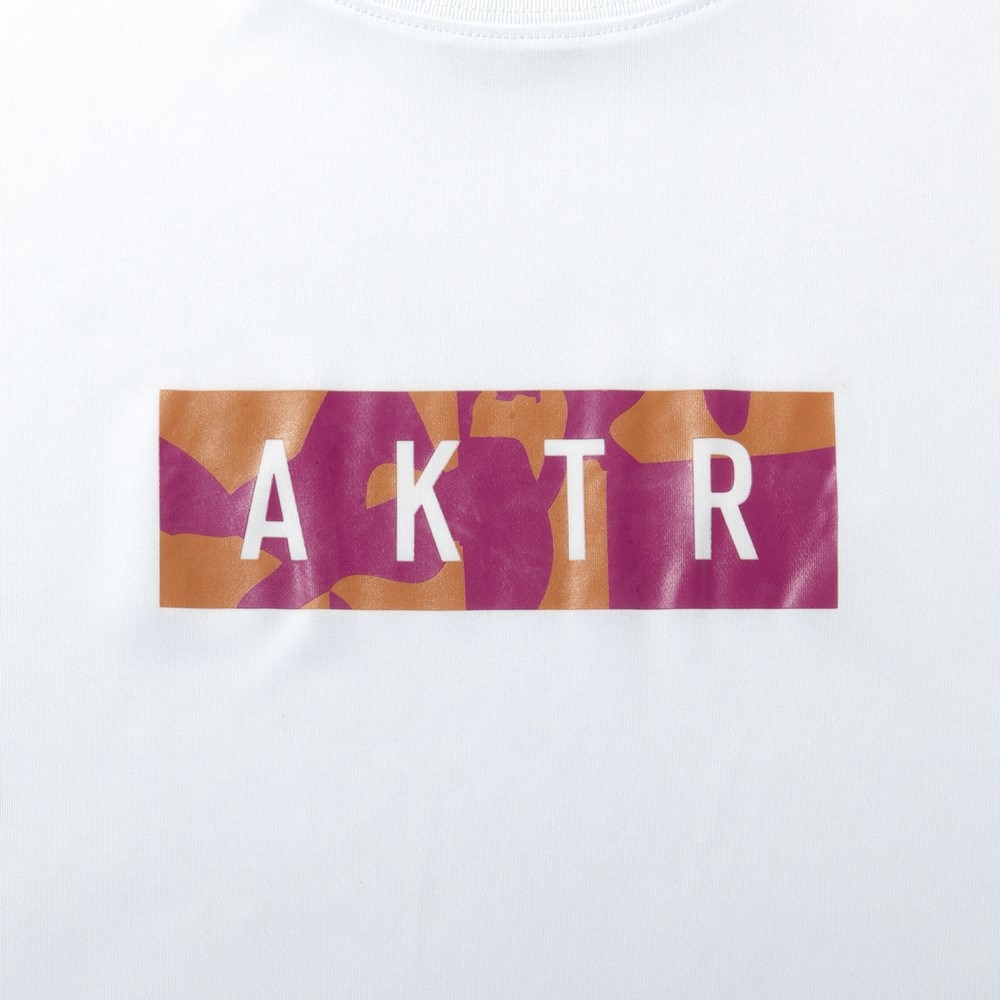 アクター（AKTR）（メンズ、レディース）バスケットボールウェア CUT-UP CAMO ボックスロゴ スポーツ Tシャツ 125-027005 WH