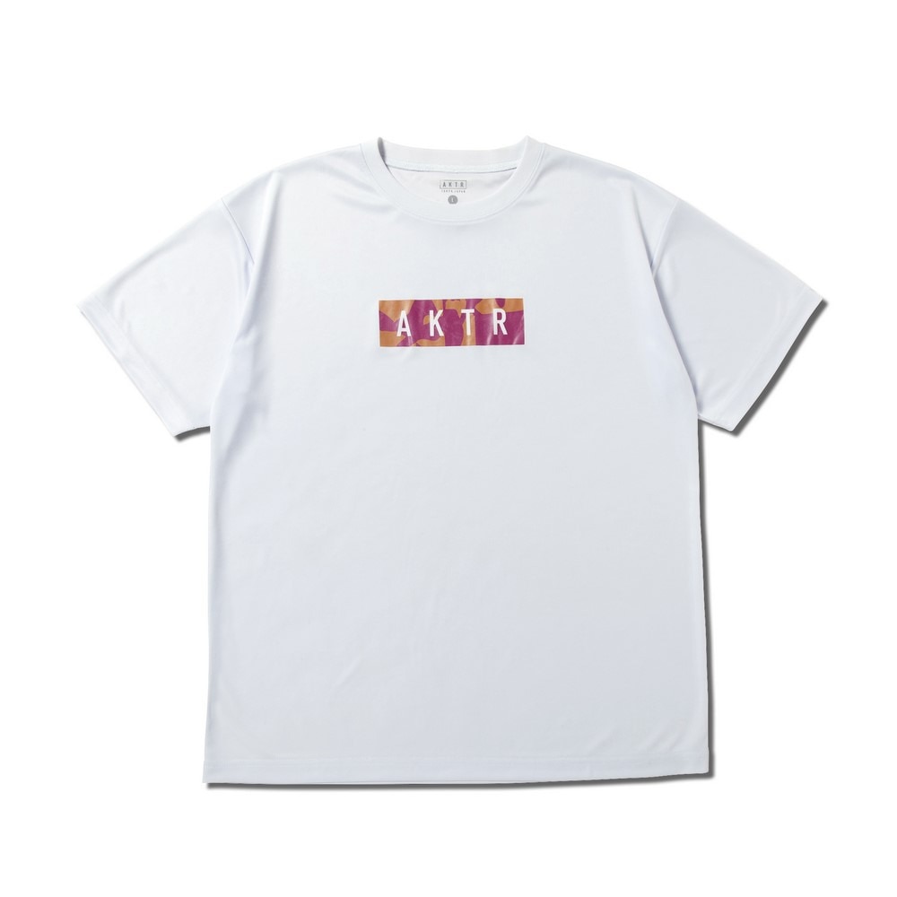 アクター（AKTR）（メンズ、レディース）バスケットボールウェア CUT-UP CAMO ボックスロゴ スポーツ Tシャツ 125-027005 WH