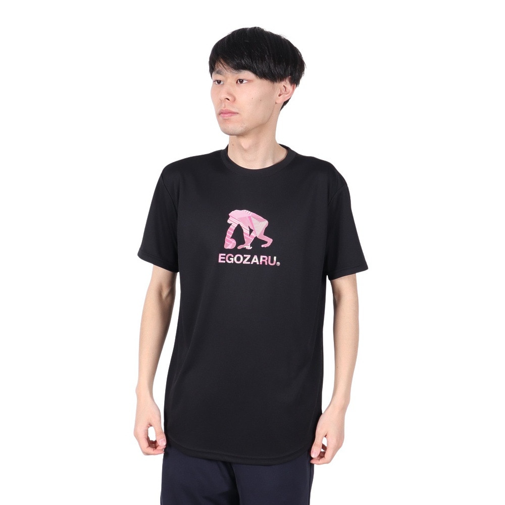 エゴザル（EGOZARU）（メンズ、レディース）バスケットボールウェア ワイドジオメトリックロゴ Tシャツ EZSS25UST001C001