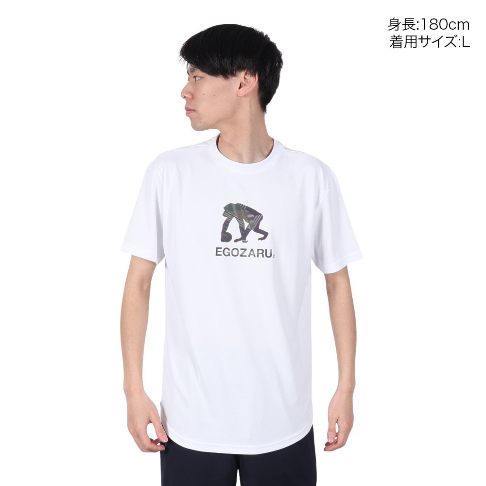 エゴザル（EGOZARU）（メンズ、レディース）バスケットボールウェア ワイドジオメトリックロゴ Tシャツ EZSS25UST001C002
