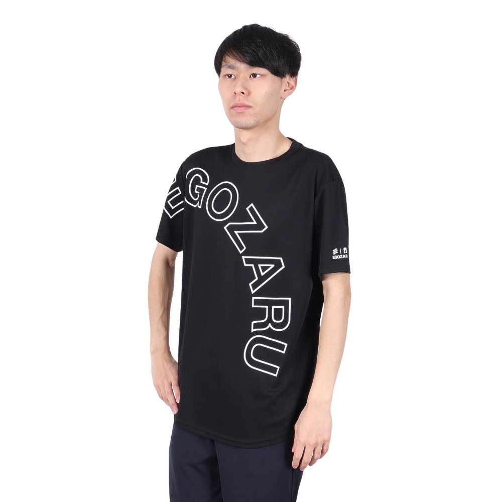 エゴザル（EGOZARU）（メンズ、レディース）バスケットボールウェア カーブアウトラインロゴ Tシャツ EZSS25UST005C001