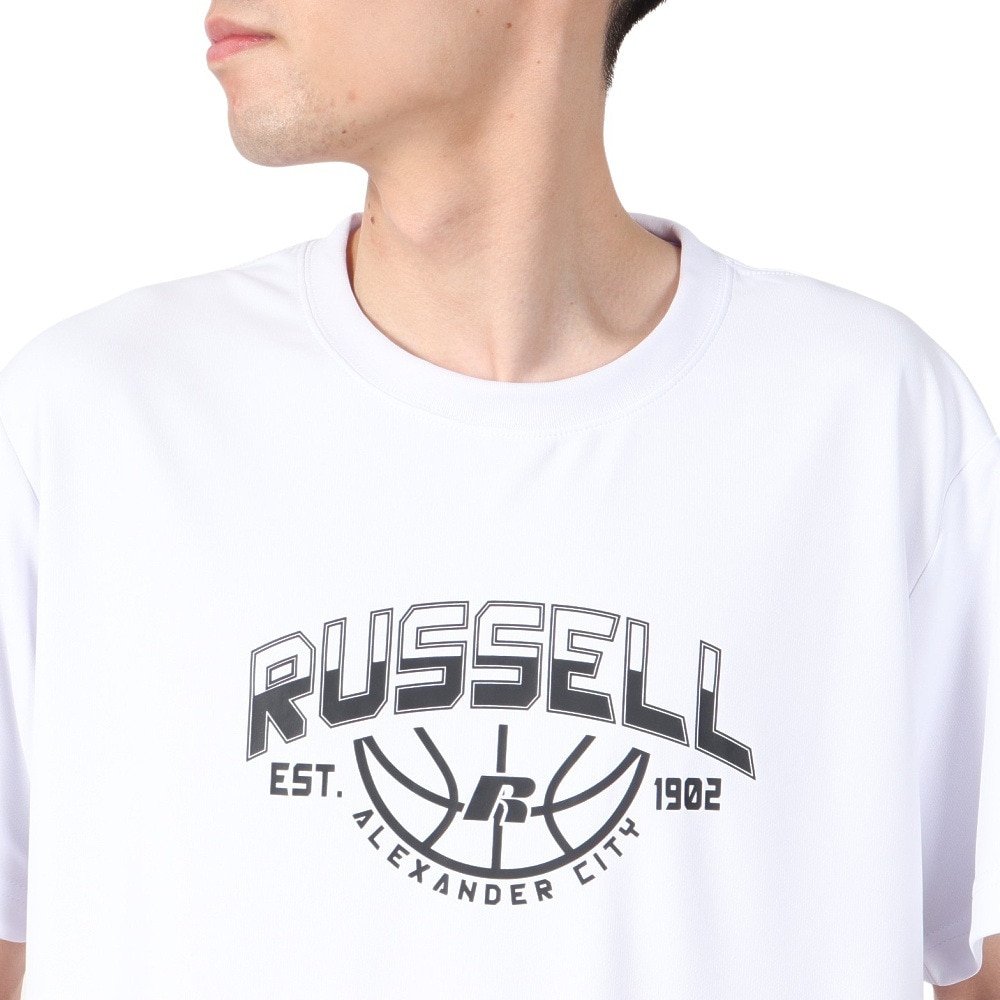 ラッセル（RUSSELL）（メンズ）バスケットボールウェア 半袖 BALL Tシャツ RBB25S0001 WHT