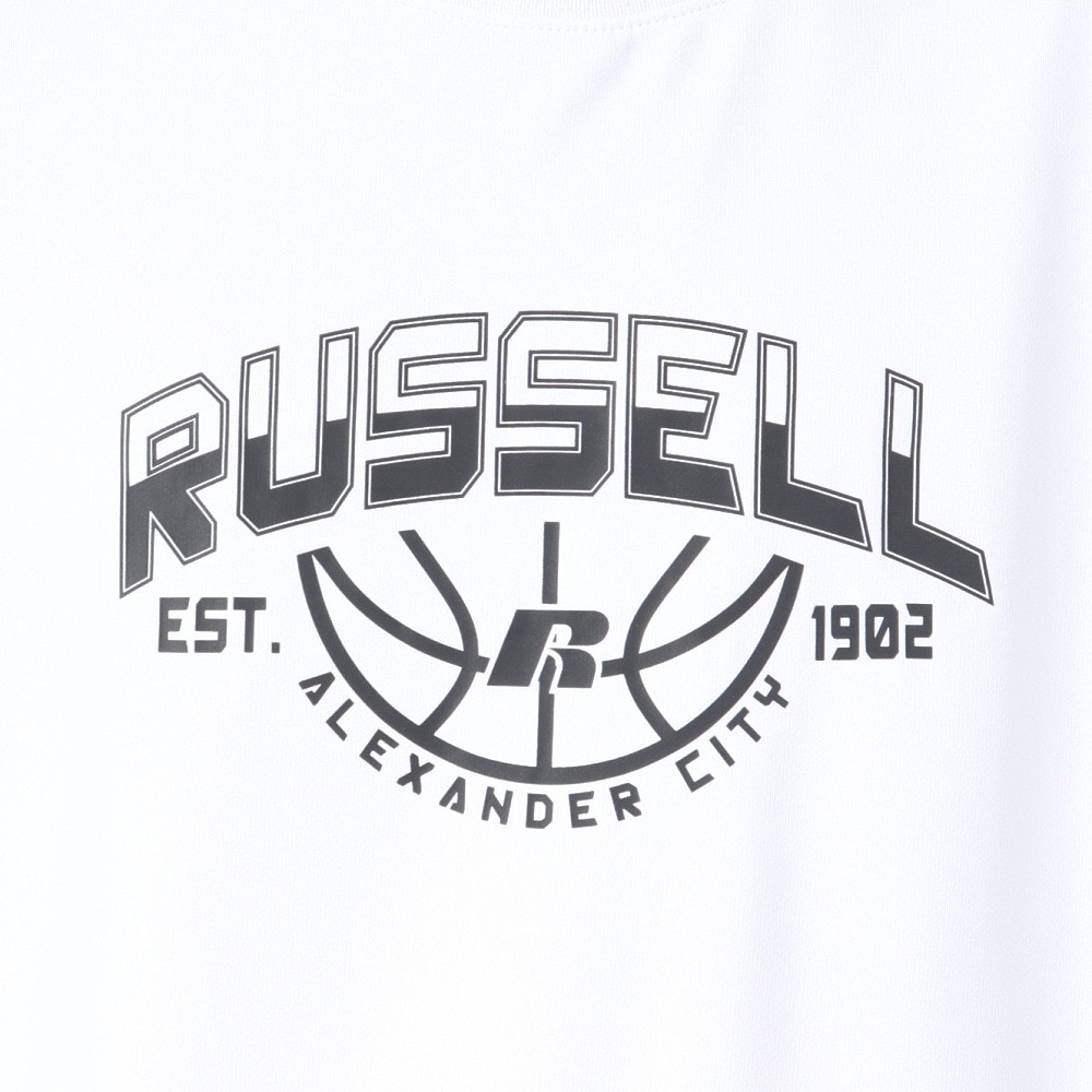 ラッセル（RUSSELL）（メンズ）バスケットボールウェア 半袖 BALL Tシャツ RBB25S0001 WHT