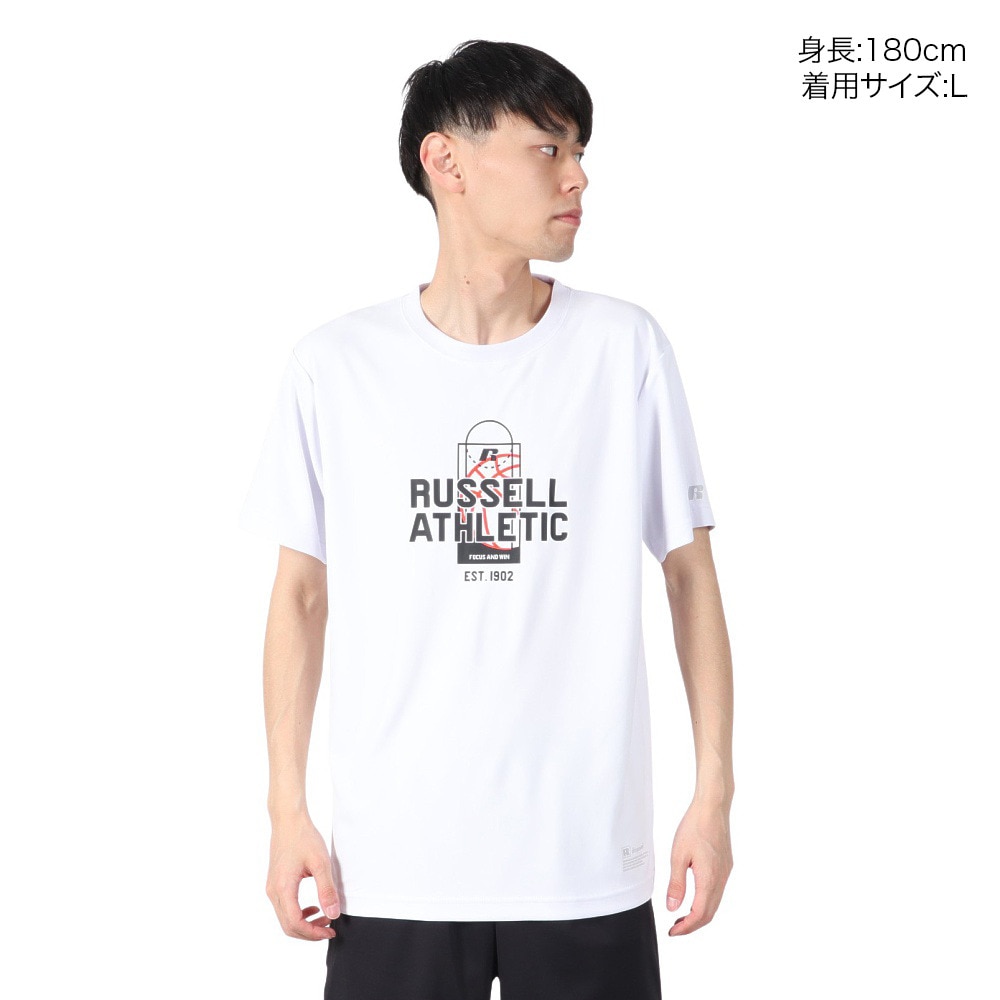 ラッセル（RUSSELL）（メンズ）バスケットボールウェア COURT 半袖Tシャツ RBB25S0002 WHT
