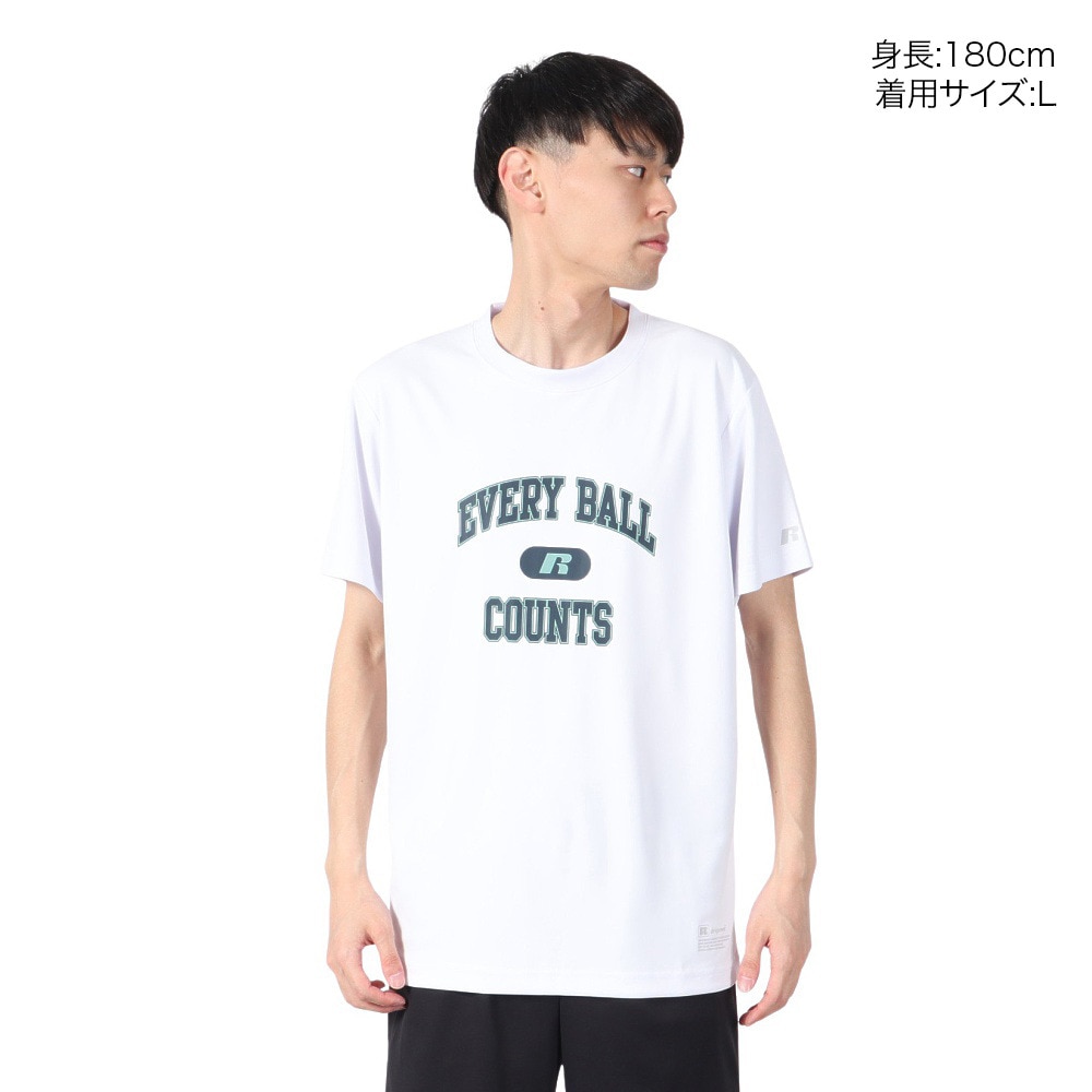 ラッセル（RUSSELL）（メンズ）バスケットボールウェア バスケットボールウェア EVERYBALL 半袖Tシャツ RBB25S0003 WHT