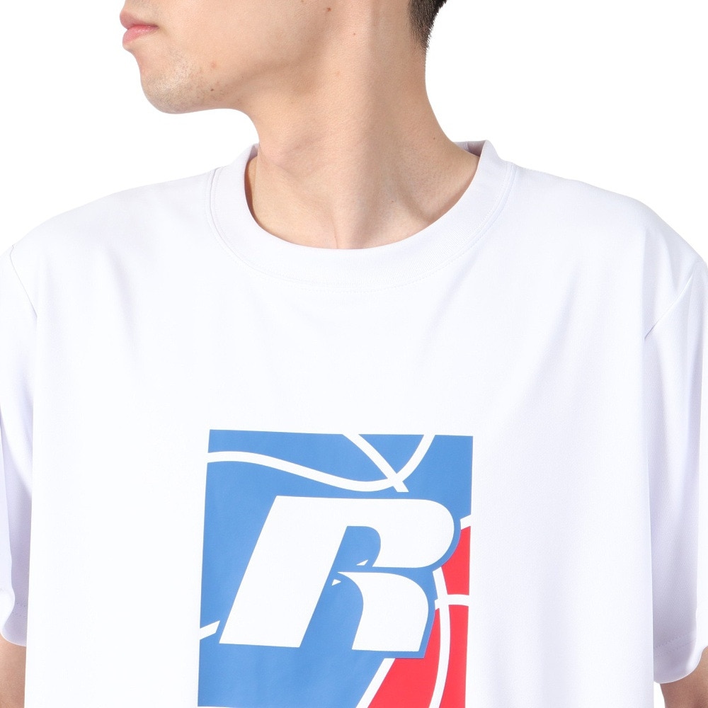 ラッセル（RUSSELL）（メンズ）バスケットボールウェア 半袖 FRONT R Tシャツ RBB25S0004 WHT