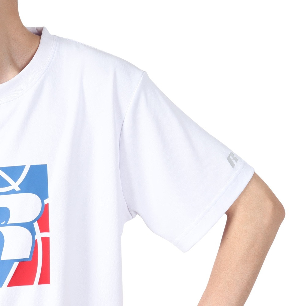 ラッセル（RUSSELL）（メンズ）バスケットボールウェア 半袖 FRONT R Tシャツ RBB25S0004 WHT