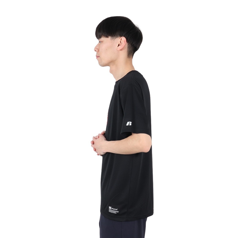 ラッセル（RUSSELL）（メンズ）バスケットボールウェア 半袖 RUSSELL HOOP Tシャツ RBB25S0005 BLK