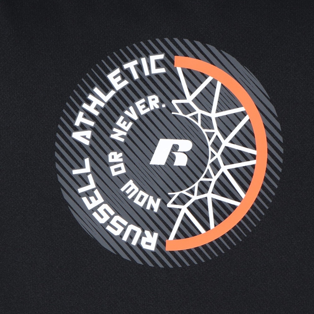 ラッセル（RUSSELL）（メンズ）バスケットボールウェア 半袖 RUSSELL HOOP Tシャツ RBB25S0005 BLK