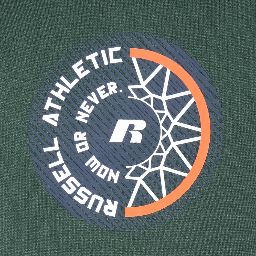 ラッセル（RUSSELL）（メンズ）バスケットボールウェア 半袖 RUSSELL HOOP Tシャツ RBB25S0005 GRN