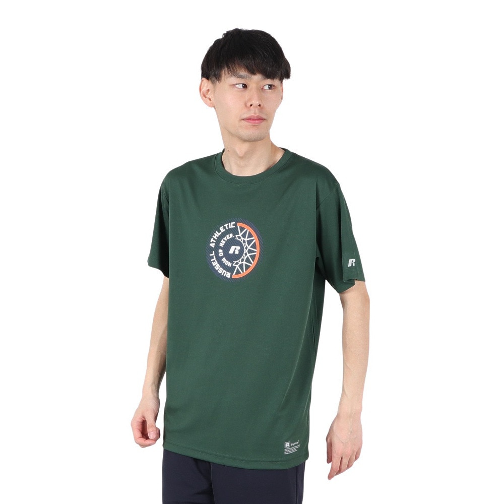 ラッセル（RUSSELL）（メンズ）バスケットボールウェア 半袖 RUSSELL HOOP Tシャツ RBB25S0005 GRN