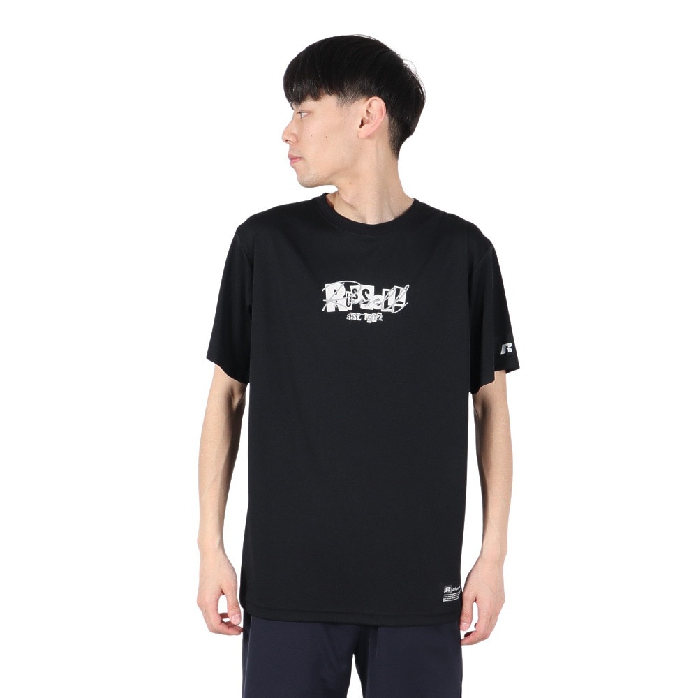 ラッセル（RUSSELL）（メンズ）バスケットボールウェア 半袖 DRAWING Tシャツ RBB25S0006 BLK