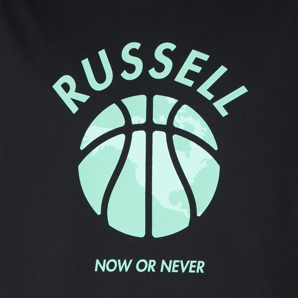 ラッセル（RUSSELL）（メンズ）バスケットボールウェア 半袖 AMERICAS MAP Tシャツ RBB25S0009 BLK