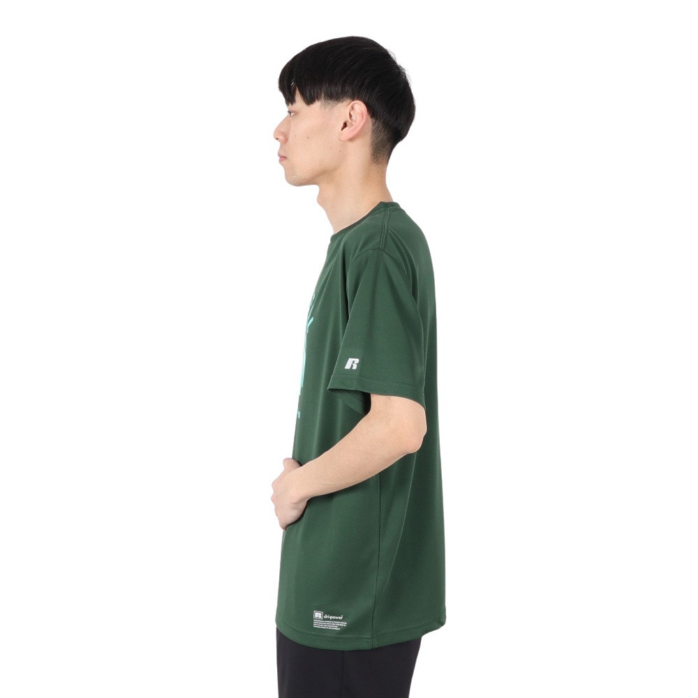 ラッセル（RUSSELL）（メンズ）バスケットボールウェア 半袖 AMERICAS MAP Tシャツ RBB25S0009 GRN