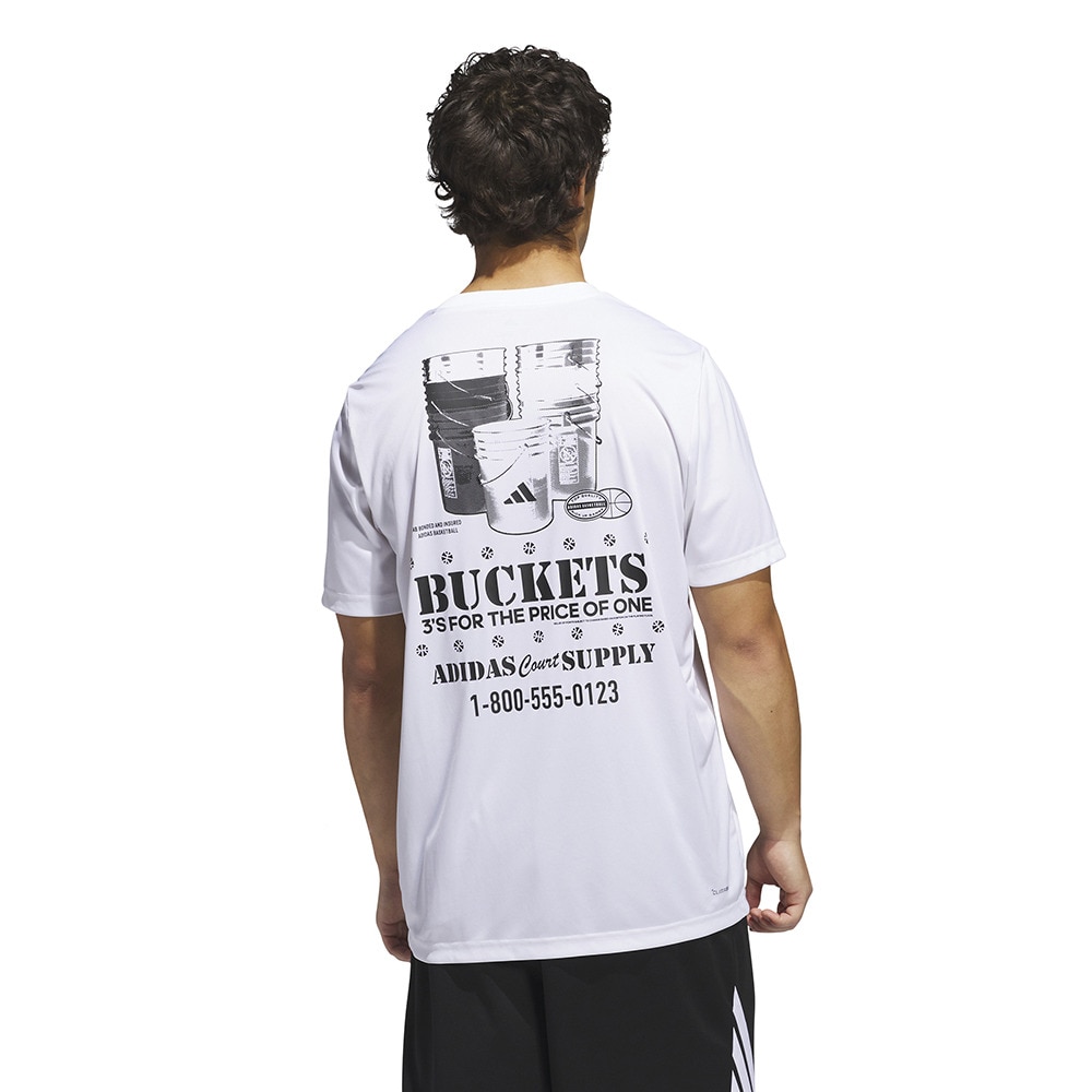 アディダス（adidas）（メンズ）バスケットボールウェア Get Buckets グラフィック半袖Tシャツ TK358-HZ3671