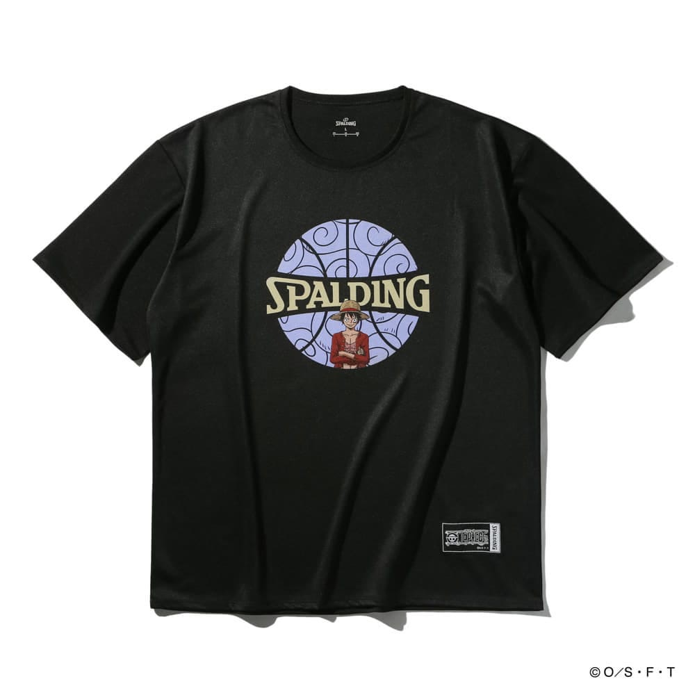 スポルディング（SPALDING）（メンズ）バスケットボールウェア Tシャツ ONE PIECEゴムゴムの実 ボールプリント SMT25101PBK