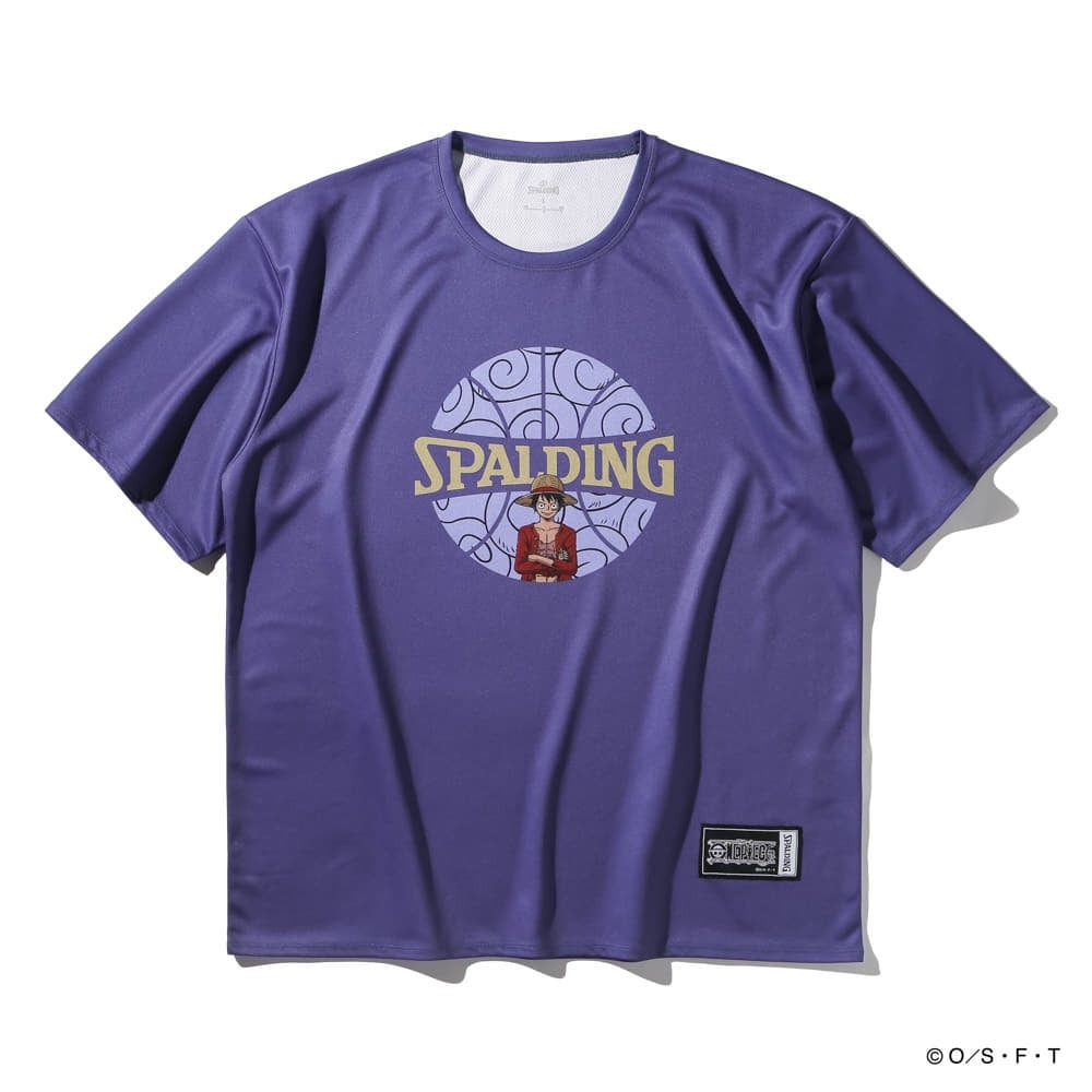 スポルディング（SPALDING）（メンズ、レディース）バスケットボールウェア Tシャツ ONE PIECEゴムゴムの実 ボールプリント SMT25101PPL