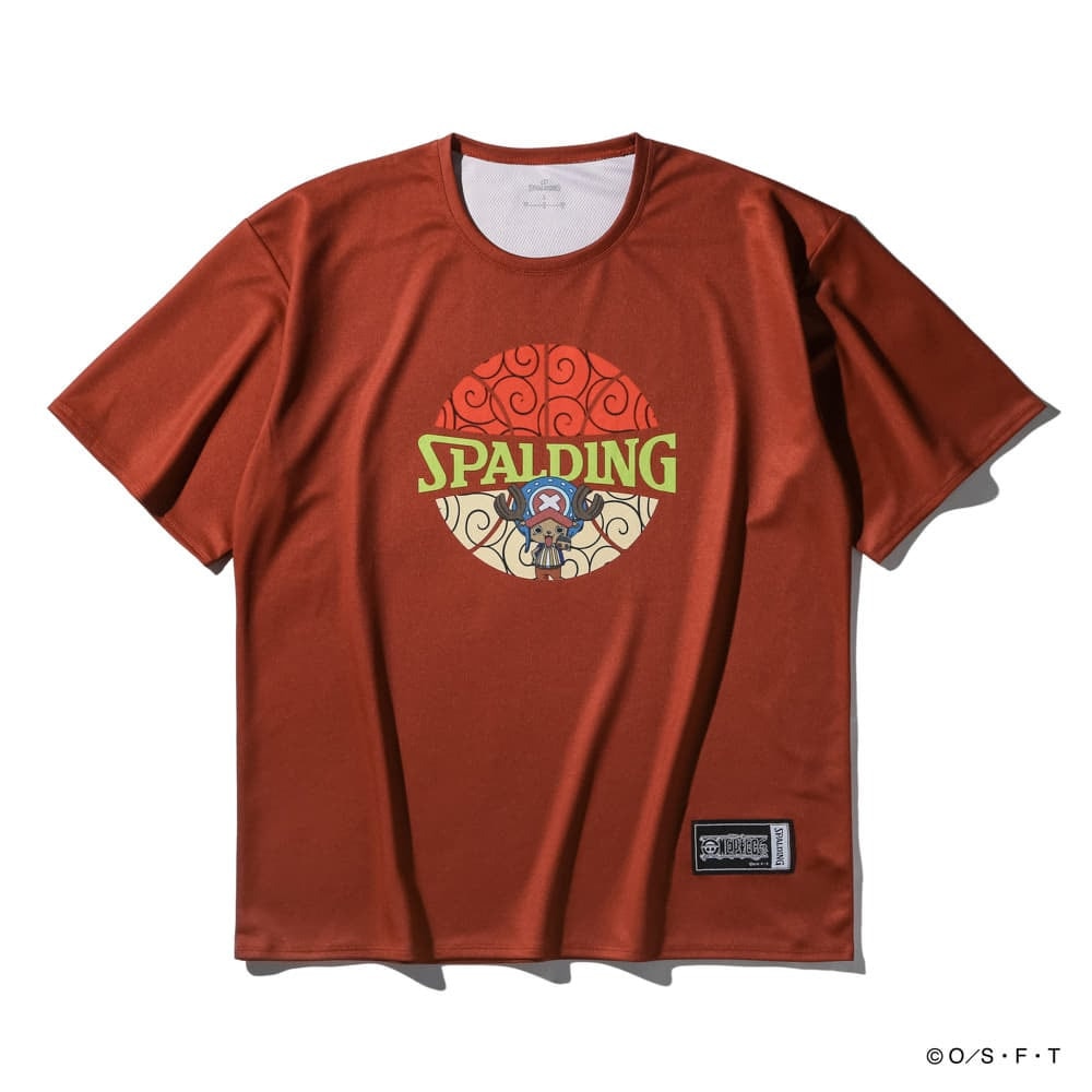 スポルディング（SPALDING）（メンズ、レディース）バスケットボールウェア Tシャツ ONE PIECEヒトヒトの実 ボールプリント SMT25103PRD