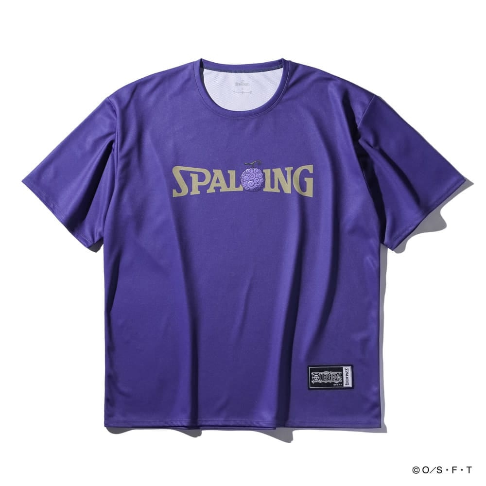 スポルディング（SPALDING）（メンズ、レディース）バスケットボールウェア Tシャツ ONE PIECEゴムゴムの実 ロゴ SMT25104PPL