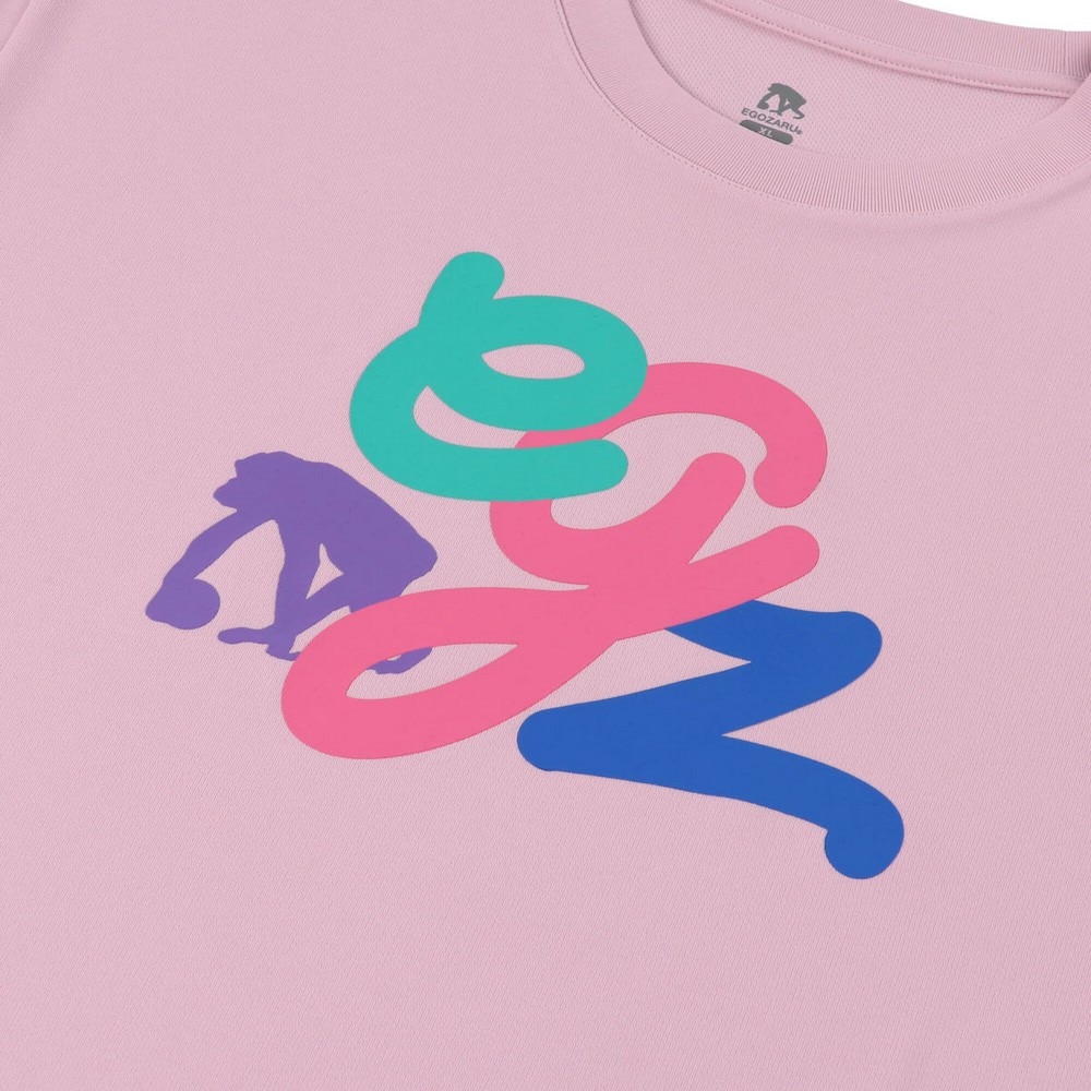 エゴザル（EGOZARU）（メンズ、レディース）バスケットボールウェア マルチスクリプトTシャツ EZSS25UST025PNK