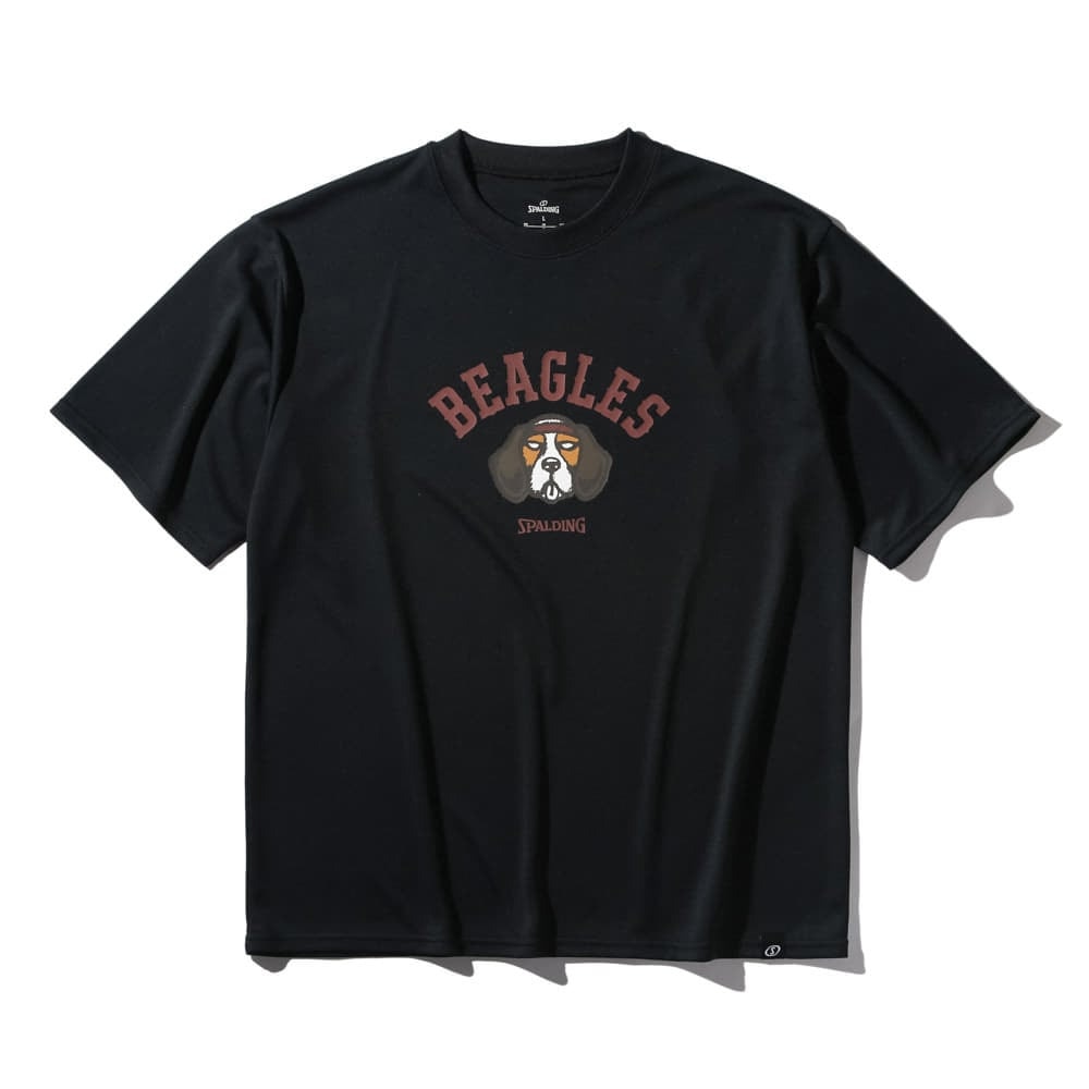 スポルディング（SPALDING）（メンズ、レディース）バスケットボールウェア Tシャツ ビーグルズ アーチロゴ SMT25127BK