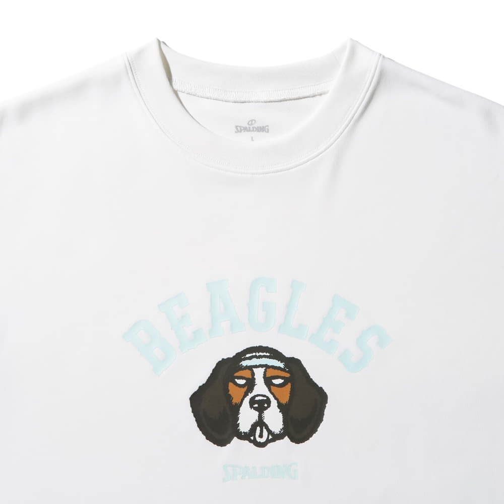スポルディング（SPALDING）（メンズ、レディース）バスケットボールウェア Tシャツ ビーグルズ アーチロゴ SMT25127WH