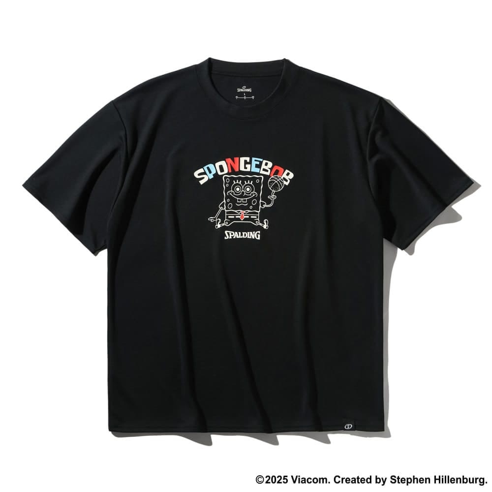スポルディング（SPALDING）（メンズ、レディース）バスケットボールウェア Tシャツ スポンジ・ボブ パペット SMT25149SBK