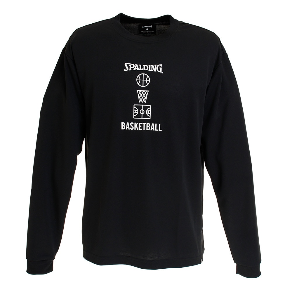 Tシャツ メンズ 長袖 ロングスリーブ バスケットボールモチーフ SMT191120 【バスケットボール ウェア】