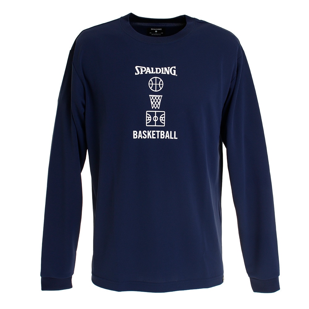 Tシャツ メンズ 長袖 バスケットボールモチーフ SMT191120 【バスケットボール ウェア】