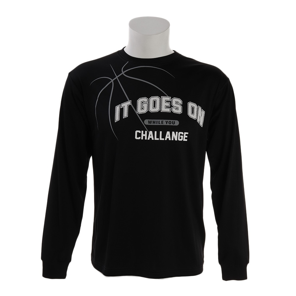 Ｔシャツ メンズ 長袖 吸汗速乾 IT GOES ON WHILE YOU CHALLENGE 751G9CD6624 【バスケットボール ウェア】