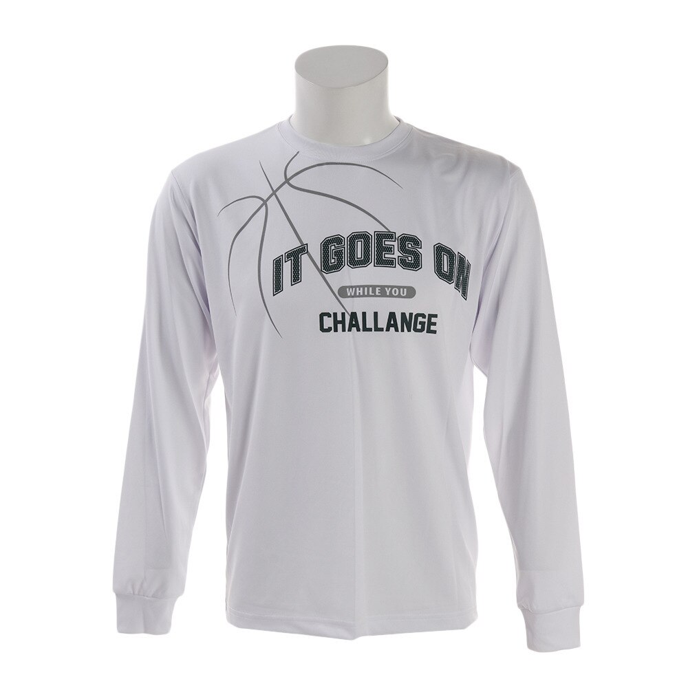 Ｔシャツ メンズ 長袖 吸汗速乾 IT GOES ON WHILE YOU CHALLENGE 751G9CD6624 【バスケットボール ウェア】