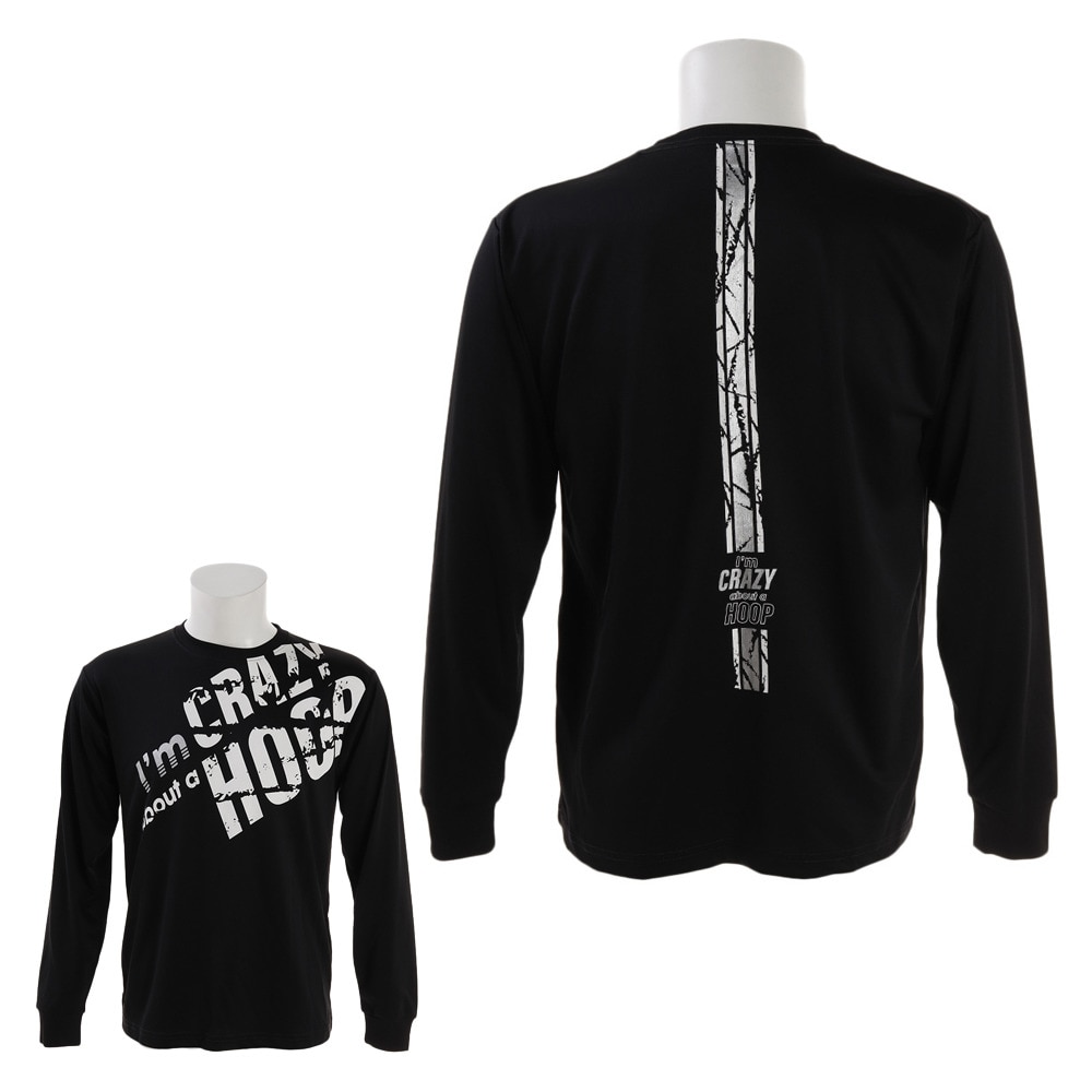 Ｔシャツ メンズ 長袖 ドライ 吸汗速乾 I'M CRAZY ABOUT A HOOP 751G9CD6625 【バスケットボール ウェア】