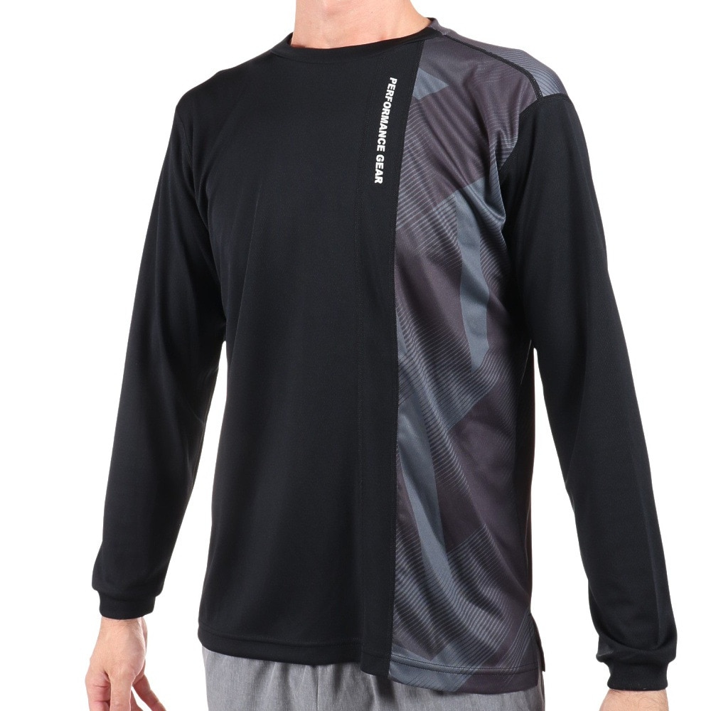  ドライプラスバスケット長袖Tシャツ 751PG0ES1604 BLK