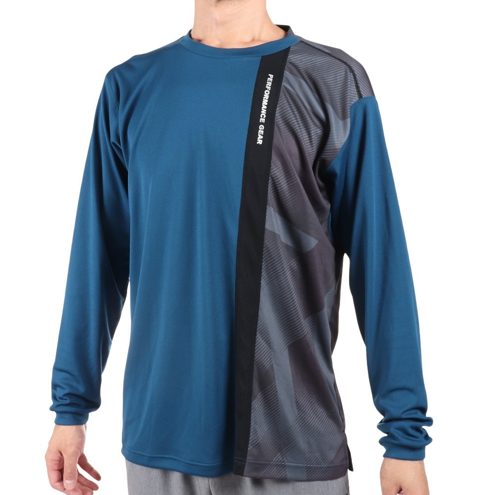 パフォーマンスギア パフォーマンスギア Pg メンズ レディース ドライ 吸汗速乾バスケット長袖tシャツ 751pg0es1604 Blu バスケットボールウェア ロンt スポーツ用品はスーパースポーツゼビオ