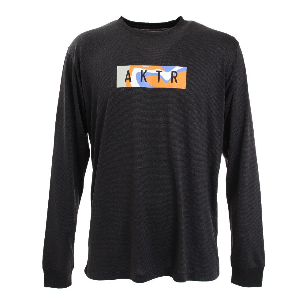  MULTICOLOR BOX LOGO 長袖スポーツTシャツ 121-051005 BK