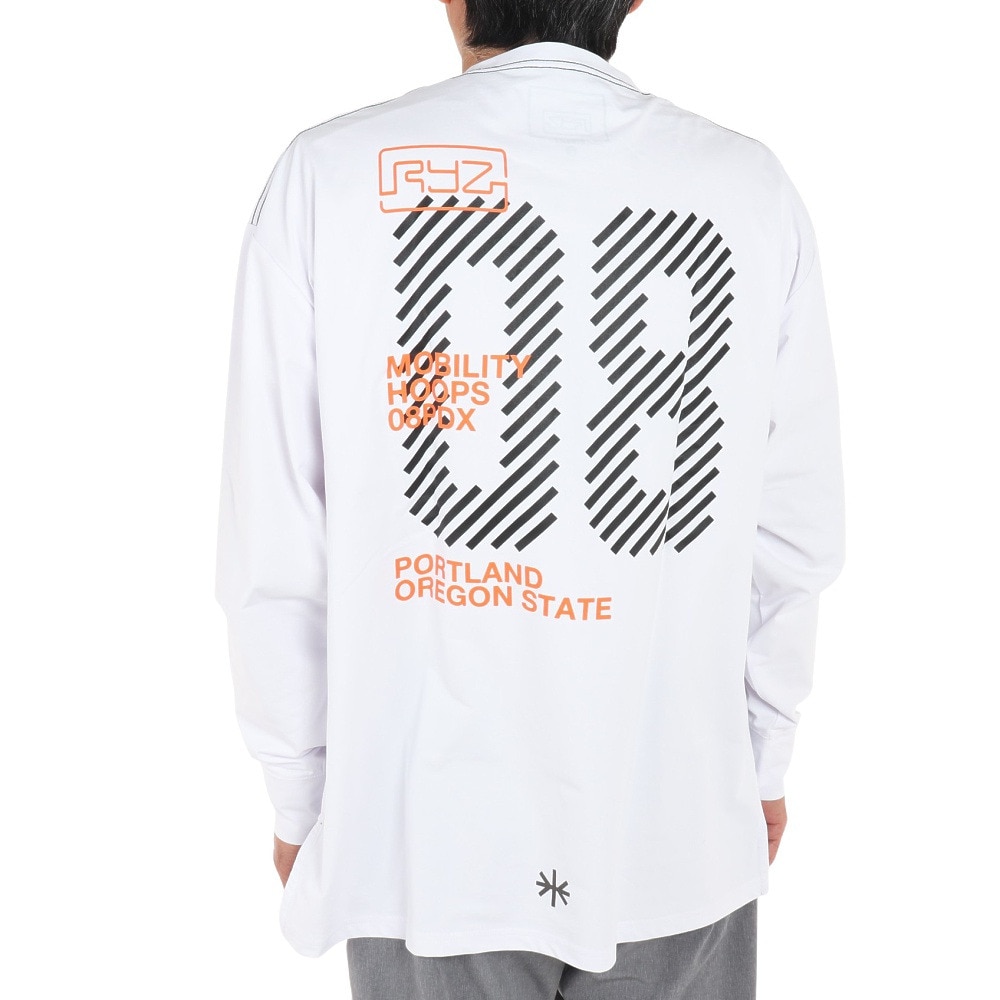 ライズ（RYZ）（メンズ）バスケットボールウェア ロンT N/08 長袖Tシャツ 751R1CD6607 WHT