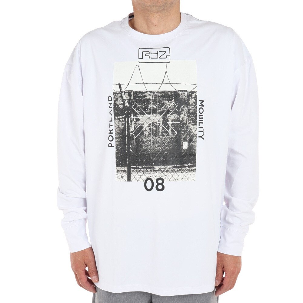 ライズ（RYZ）（メンズ）バスケットボールウェア ロンT PHOTO 長袖Tシャツ 751R1CD6608 WHT