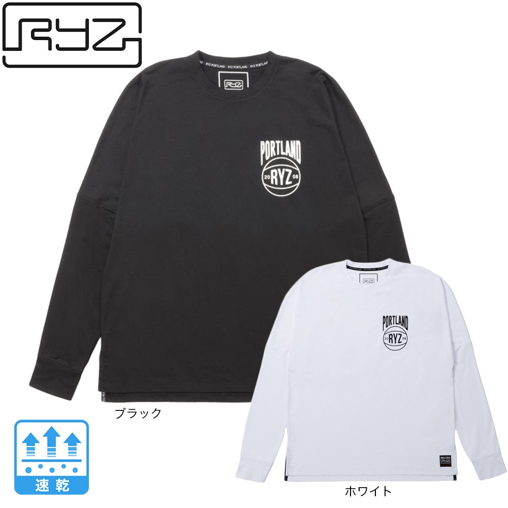 ライズ（RYZ）（メンズ）バスケットボールウェア ロンT B.T.PDX 長袖Tシャツ 751R1CD6610 WHT