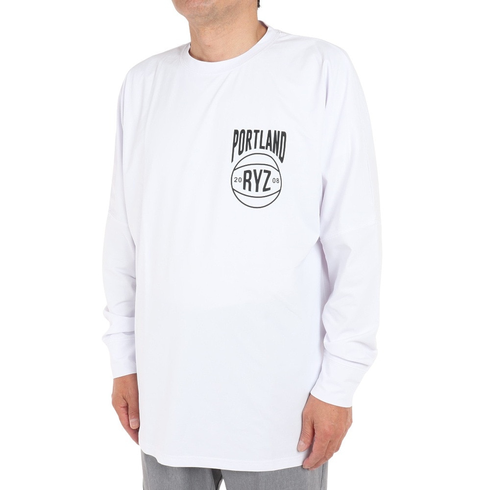 ライズ（RYZ）（メンズ）バスケットボールウェア ロンT B.T.PDX 長袖Tシャツ 751R1CD6610 WHT