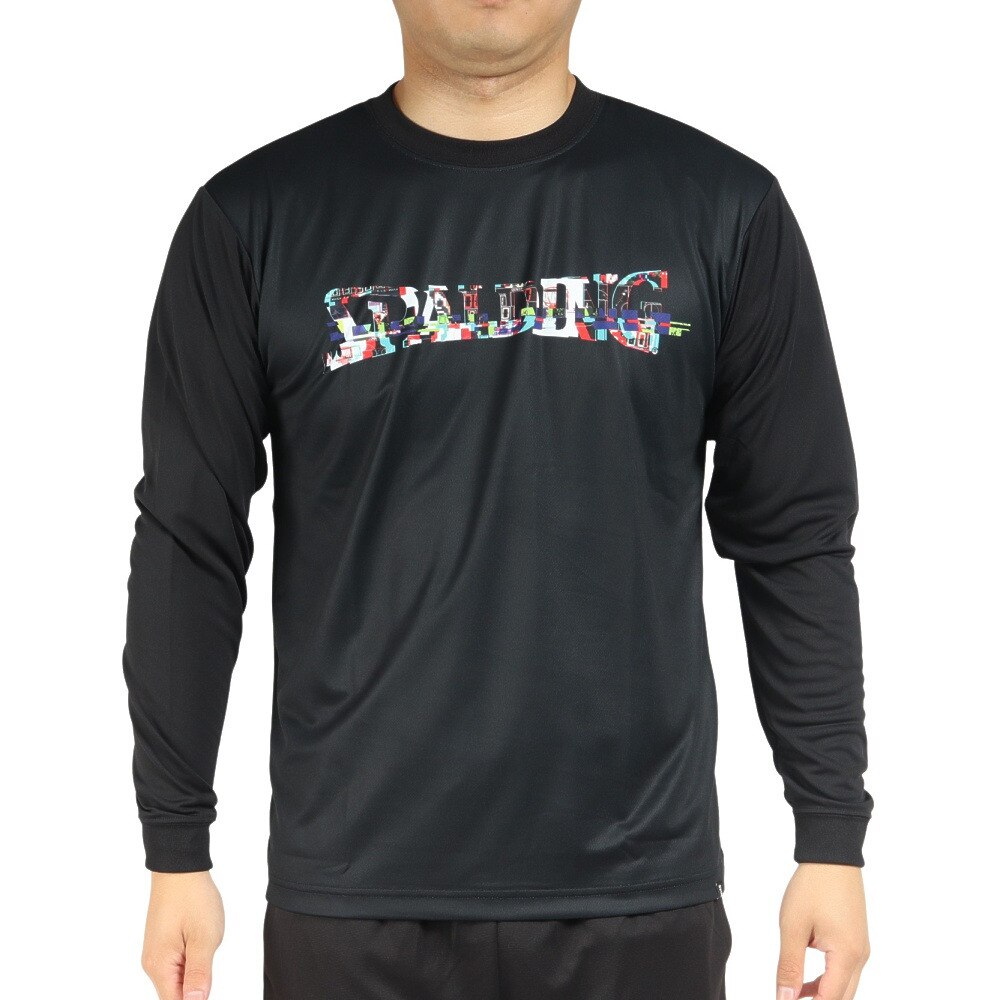 スポルディング（SPALDING）（メンズ）バスケットボールウェア UVカット ロンT 長袖Tシャツ デジタルノイズロゴ SMT22117  スポーツ用品はスーパースポーツゼビオ