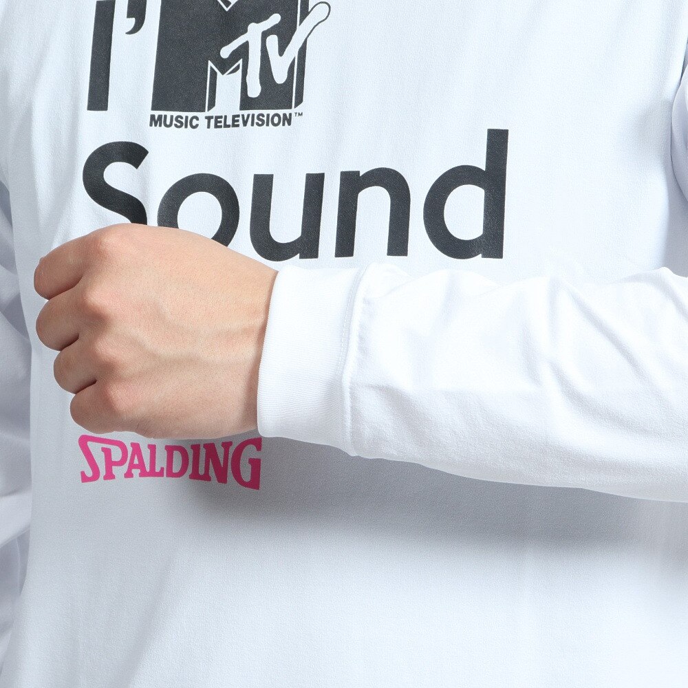 スポルディング（SPALDING）（メンズ）バスケットボールウェア UVカット ロンT 長袖Tシャツ MTV ヘッドフォン スムースドライ SMT22151MWH
