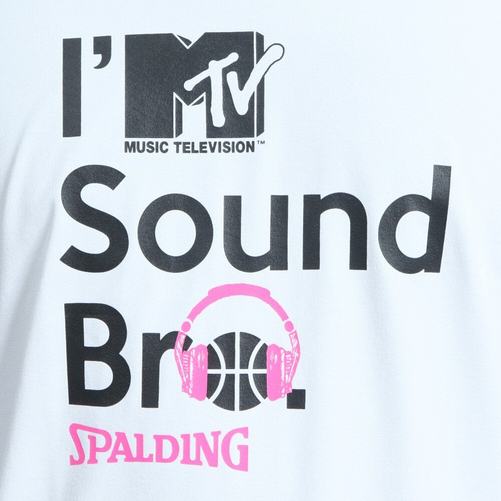 スポルディング（SPALDING）（メンズ）バスケットボールウェア UVカット ロンT 長袖Tシャツ MTV ヘッドフォン スムースドライ SMT22151MWH