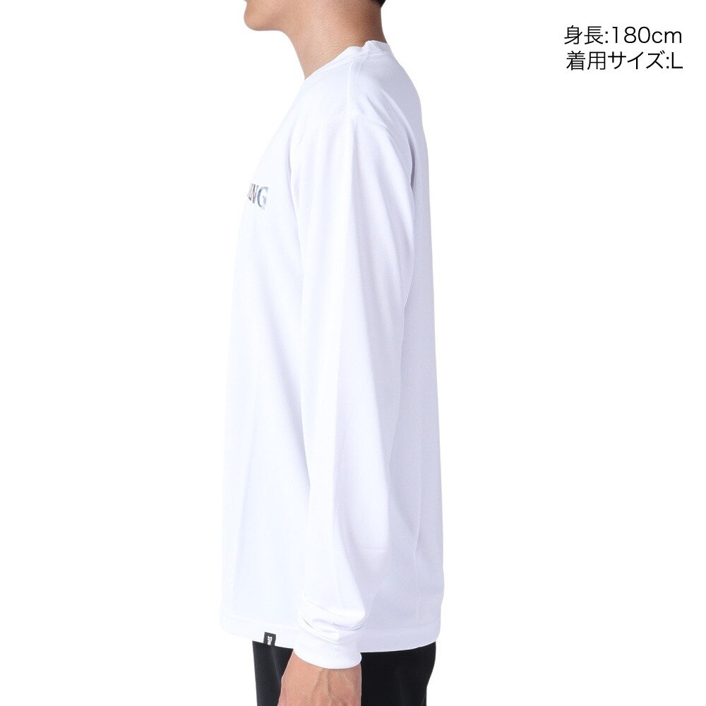 スポルディング（SPALDING）（メンズ、レディース）バスケットボールウェア 長袖Tシャツ ホログラムワードマーク SMT22129WH