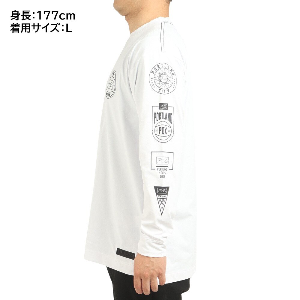 ライズ（RYZ）（メンズ）バスケットボールウェア アイコン 長袖Ｔシャツ RZ30CD22FW5055 WHT