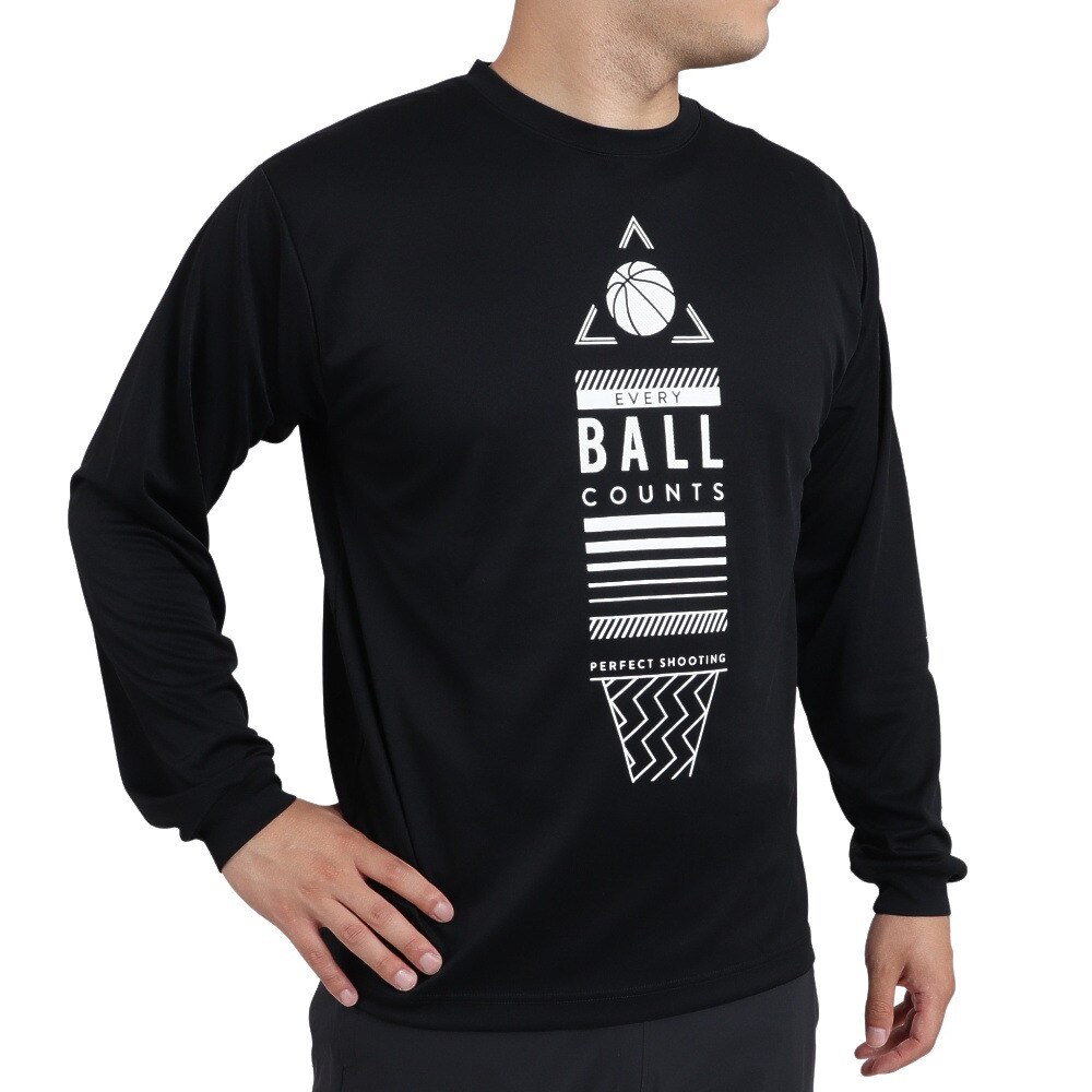 エックスティーエス（XTS）（メンズ、レディース）バスケットボールウェア ロンT ドライプラス 長袖Tシャツ 751TS2CD0005 BLK