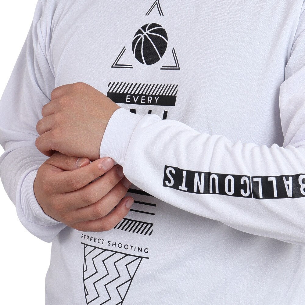 エックスティーエス（XTS）（メンズ、レディース）バスケットボールウェア ロンT ドライプラス 長袖Tシャツ 751TS2CD0005 WHT