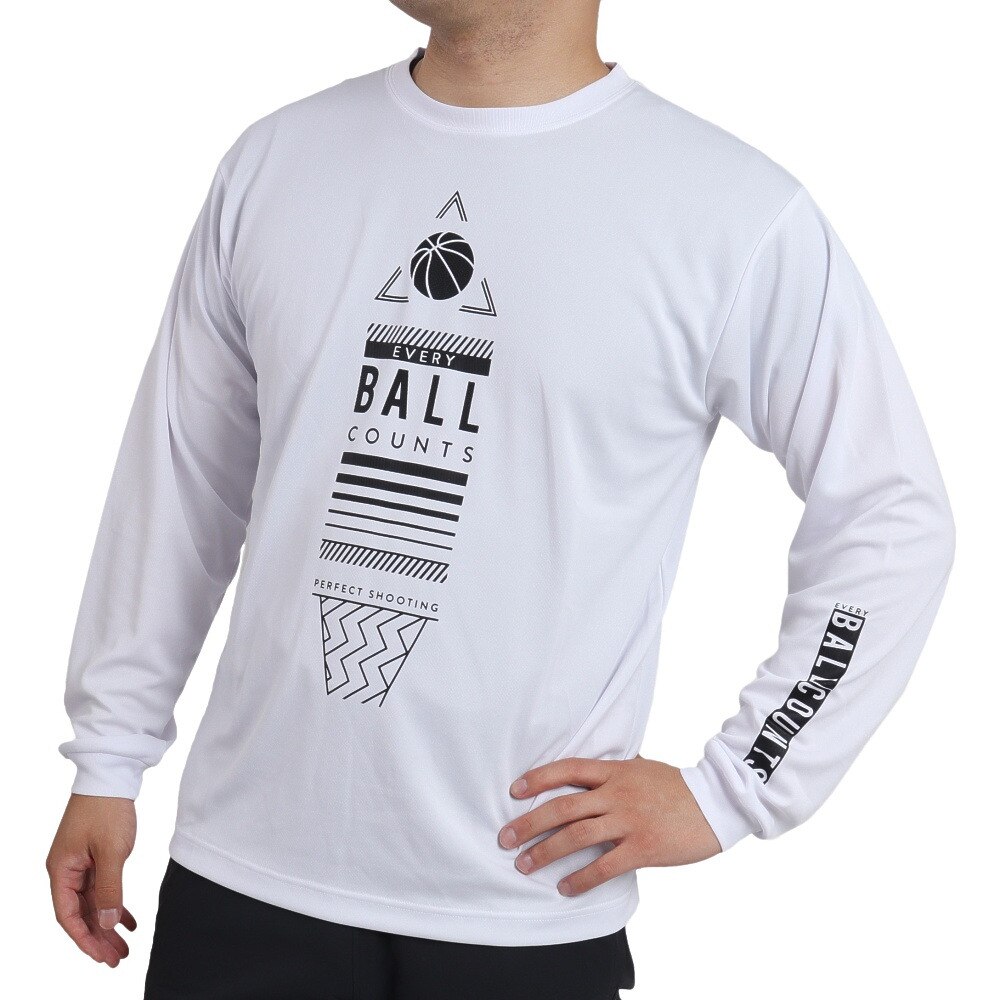 エックスティーエス（XTS）（メンズ、レディース）バスケットボールウェア ロンT ドライプラス 長袖Tシャツ 751TS2CD0005 WHT