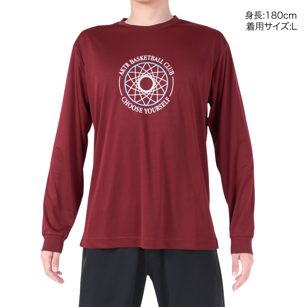 アクター（AKTR）（メンズ、レディース）バスケットボールウェア RETRO-CHIC EMBLEM 長袖スポーツTシャツ 123-037005 BD 速乾